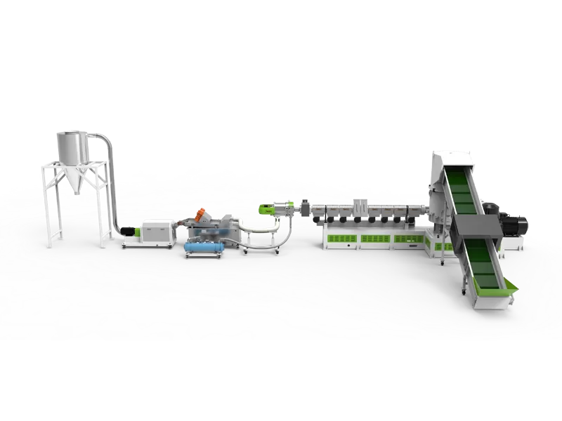 PP PE Waste Recycle Single Screw Extruder Pelletizing Machine Through Water Ring