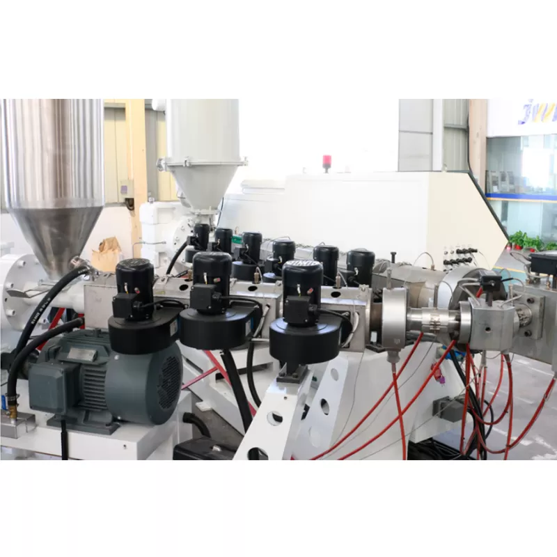 PVC PP HDPE Plastic Reinforce with Steel and Wood Plastic Extrusion Line